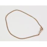 GOLD CHAIN NECKLACE with fluted belcher links, simple catch, 20in (50.8cm) long, 8.5gms