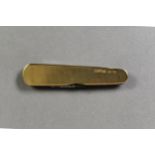 9ct GOLD CLAD PENKNIFE, also with a pair of small scissors, engine turned decoration, 2 1/2in (6.