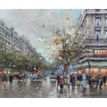 ANTONE BLANCHARD (1910 – 1988) Oil on canvas ‘Paris: Boulevard Hausmann’ Signed lower right and with