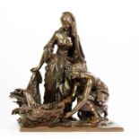 SUSSE FRÈRES, PARIS, BRONZE GROUP, Moses found in the bulrushes by the Pharaoh’s daughter and an