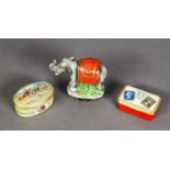 HALCYON DAYS ENAMELLED TRINKET BOX ‘Baillie Stamps’; HALCYON DAYS MODERN ENAMELLED OVAL SMALL