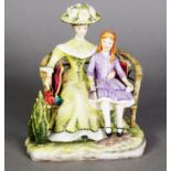 ROYAL WORCESTER CHINA RONALD VAN RUYCKWELT MODELLED SEATED GROUP, ‘Charlotte & Jane’ from the