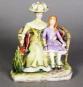 ROYAL WORCESTER CHINA RONALD VAN RUYCKWELT MODELLED SEATED GROUP, ‘Charlotte & Jane’ from the