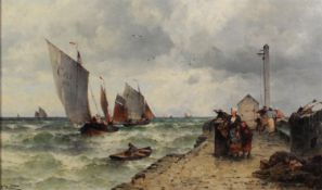 THEODORE ALEXANDER WEBER (1838-1907) Oil on canvas ‘Setting off from the Harbour’ Signed lower