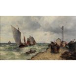 THEODORE ALEXANDER WEBER (1838-1907) Oil on canvas ‘Setting off from the Harbour’ Signed lower
