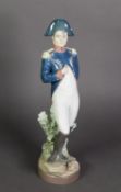 LLADRO, SPANISH PORCELAIN FIGURE OF NAPOLEON, modelled standing, in military uniform, on a