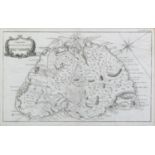 ENGRAVED MAP OF THE ISLE DE FRANCE, thought to be 18th century 'carte de l'isle de france echelle de