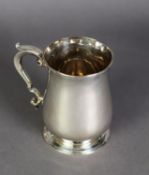 GEORGE II SILVER BALUSTER SHAPE MUG, with scroll handle, by Richard Gurney & Thomas Cook, London