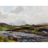 FRANK MCKELVEY R.H.A. R.U.A. (1895-1974) Oil on canvas-board ‘The River at Bramley, Co. Donegal’