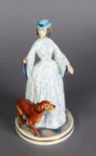 ROYAL WORCESTER CHINA RONALD VAN RUYCKWELT FIGURE, ‘Felicity’, no. 412, lady with her dog on a lead