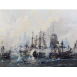 D. G. M. GARDNER (1914-2007) Oil painting on canvas ’The Battle of Trafalgar’ with the British and