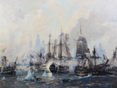 D. G. M. GARDNER (1914-2007) Oil painting on canvas ’The Battle of Trafalgar’ with the British and