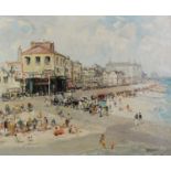 GODWIN BENNETT (1888-1950) Oil painting on canvas ‘The Punch & Judy Show, Hastings’ Signed lower