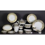 ROYAL WORCESTER FINE BONE CHINA ‘WINDSOR’ PATTERN DINNER AND COFFEE SERVICE for twelve persons, with