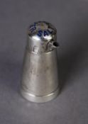 GEORGE V SILVER PATENT COMBINED SALT AND PEPPER POT, of conical form with removable base, the