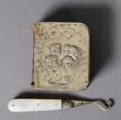 EDWARD VII EMBOSSED SILVER FRONTED SMALL PRAYER BOOK, decorated with cherubic faces, Birmingham