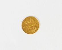 VICTORIAN 1901 GOLD HALF SOVEREIGN