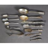 SET OF SIX SILVER COFFEE SPOONS, Sheffield 1936, also THREE GEORGE III SILVER TEASPOONS, TWO