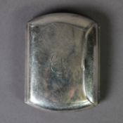GEORGE V SILVER POCKET UNUSUAL CIGARETTE CASE BY CHARLES S GREEN & Co, of curved, purse form with