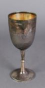 VICTORIAN PLAIN SILVER GOBLET BY ATKIN BROTHERS, of typical form with beaded border and central