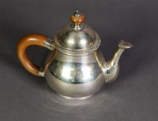 GEORGIAN STYLE SILVER TEA FOR TWO SMALL TEAPOT BY RICHARD COMYNS, of footed baluster form with