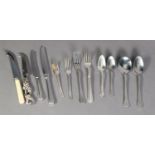 ELECTROPLATED CUTLERY, to include: PAIR OF SALAD SERVERS, SERVING SPOONS, AYNSLEY CAKE SLICE, and
