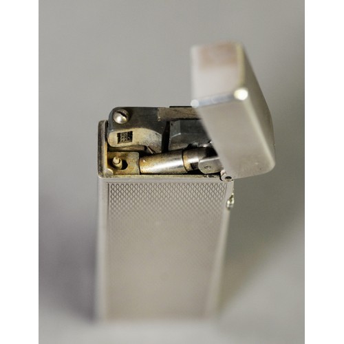 DUNHILL 'ROLLAGAS' SWISS SILVER PLATED POCKET CIGARETTE LIGHTER, rectangular with engine turned - Bild 2 aus 4