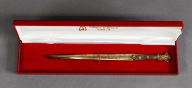 BOXED CHARLES AND DIANA COMMEMORATIVE SILVER PAPER KNIFE, with Prince of Wales top, 8” (20.3cm)