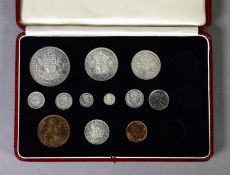 GEORGE VI INCOMPLETE CASED CORONATION TWELVE (FROM A SET OF FIFTEEN) SPECIMEN COINS SET, 1937,