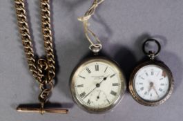 HINTON & ARMISTEAD, OLDHAM, SWISS MADE SILVER CASE LADY'S POCKET WATCH with key wind movement and