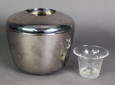 A BACCARAT COCKTAIL STICK HOLDER OR EVERTED TUMBLER, together with a Georg Jensen stainless steel