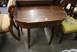 GEORGE III INLAID MAHOGANY FOLDING TEA TABLE