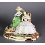 RONALD VAN RUYCKEVELT FOR ROYAL WORCESTER, PORCELAIN VICTORIAN SERIES GROUP, ‘The Picnic’ (base