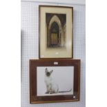 LIMITED EDITION PRINT BY JAMES LACY OF A SEAL POINT SIAMESE CAT SIGNED IN PENCIL 253/300 AND DATED