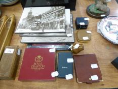 A MAHOGANY POMMEL WITH 'COSMIC' TIMER, A TRAVEL ALARM CLOCK, A SMALL PERPETUAL DESK CALENDAR,