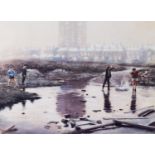 MARC GRIMSHAW (1957) ARTIST SIGNED LIMITED EDITION COLOUR PRINT OF A PASTEL DRAWING Children playing