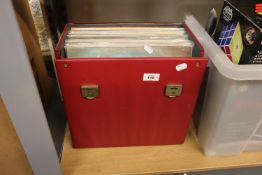 RECORD CASE WITH CONTENTS, APPROX 30 LPs INCLUDING DONOVAN, DYLAN, PINK FLOYD, FACES ETC....