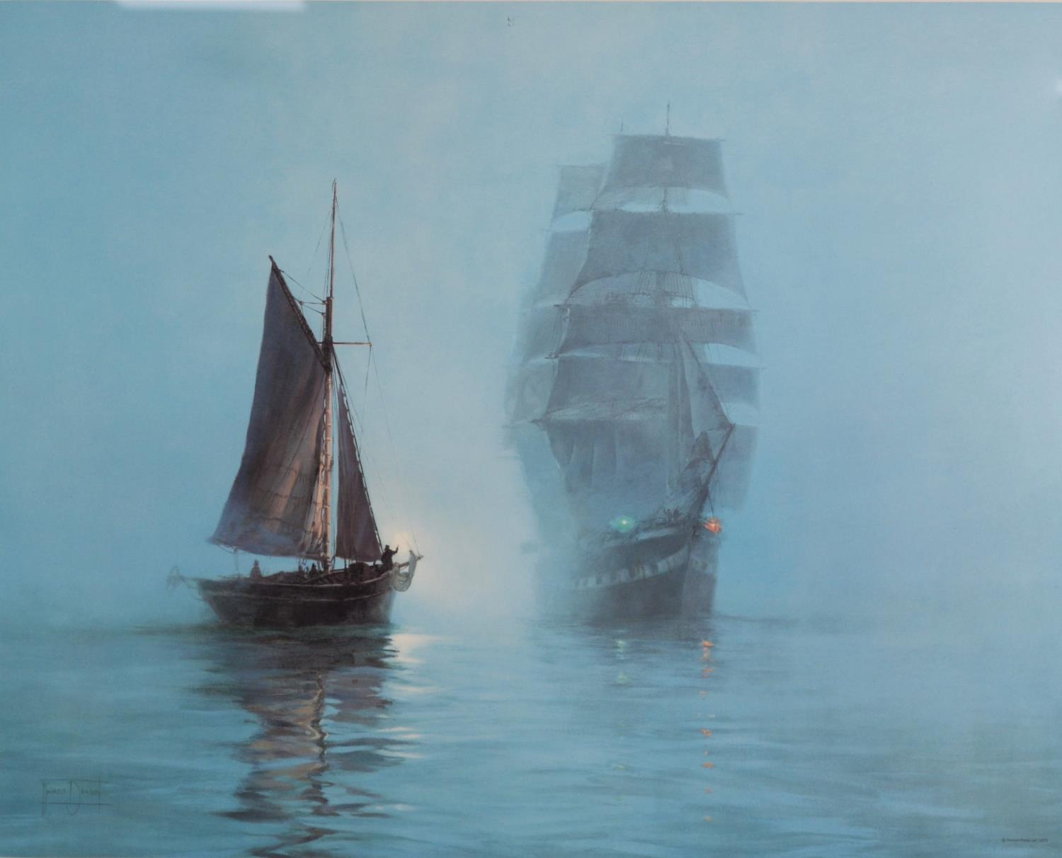MONTAGUE DAWSON, three artists signed colour prints, seascapes with sailing vessels, signed in - Image 6 of 6