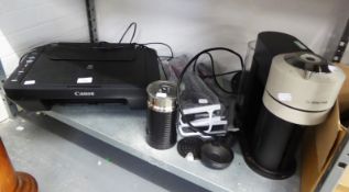 ESPRESSO COFFEE MACHINE, MILK FROTHER, CANON PRINTER, 4 I-POD HOLDERS AND TWO EXTENSION LEADS