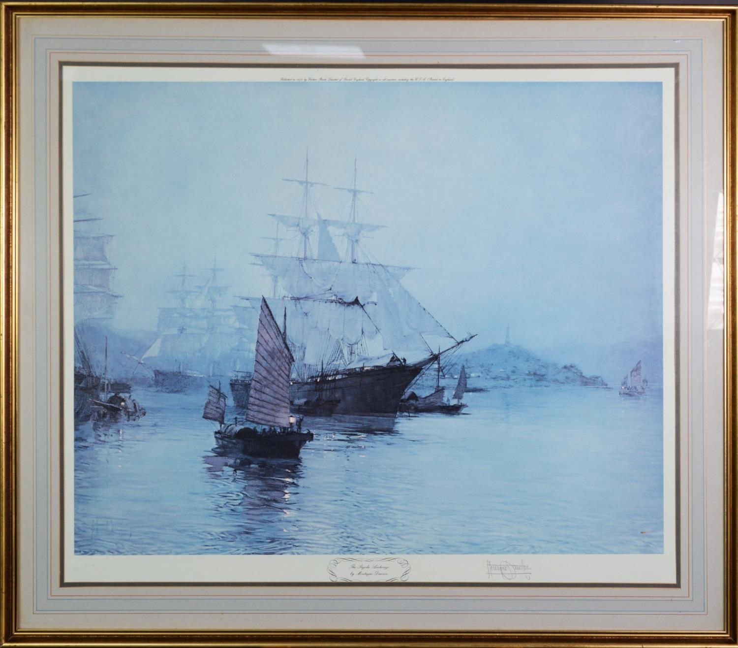 MONTAGUE DAWSON, three artists signed colour prints, seascapes with sailing vessels, signed in - Image 2 of 6