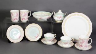 ROYAL ALBERT POTTERY ‘MY FAVOURITE THINGS’ BUTTERFLY PATTERN TEA SERVICE for eight persons,