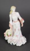 ROYAL WORCESTER PORCELAIN CRINOLINE FIGURE, ‘Sweet Kiss’, CW281, no 52/4900, 8” (20.3cm) high