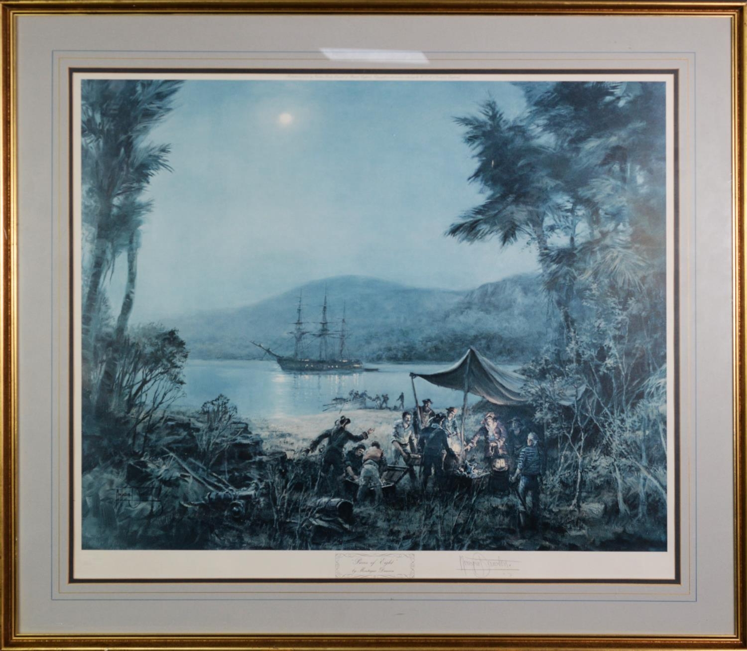 MONTAGUE DAWSON, three artists signed colour prints, seascapes with sailing vessels, signed in - Image 3 of 6