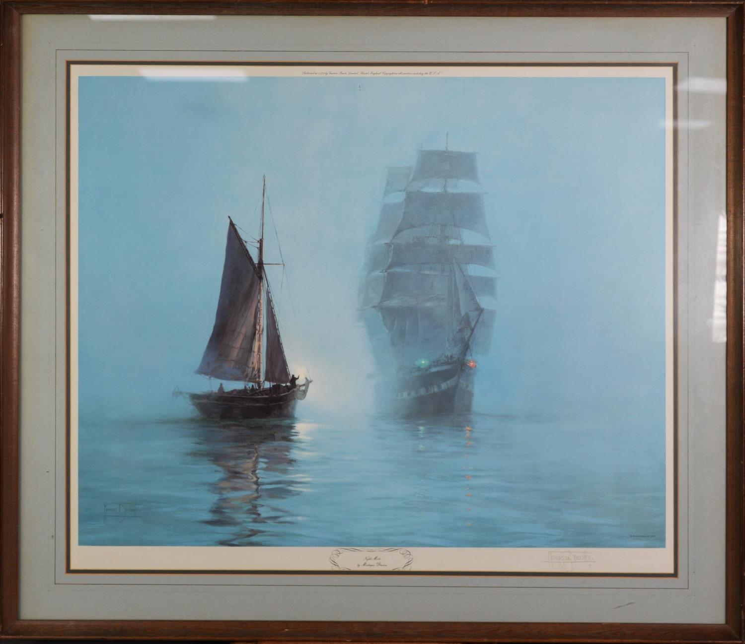 MONTAGUE DAWSON, three artists signed colour prints, seascapes with sailing vessels, signed in - Image 5 of 6