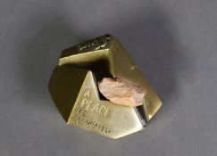 BRASS PAPERWEIGHT, ‘Peace in Jerusalem’