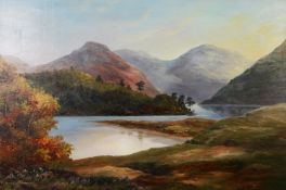 PRUDENCE TURNER (1930-2007) OIL PAINTING ON CANVAS 'Yewbarrow over Wastwater' Signed lower left,