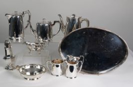 SELECTION OF ELECTRO-PLATE including an OVAL GALLERIED TRAY, FOUR PIECE HOTEL PLATE TEA and COFFEE