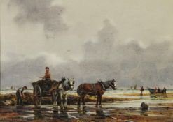 GEORGE HAMILTON CONSTANTINE (1878-1967) WATERCOLOUR DRAWING 'Gathering Seaweed' Signed and inscribed