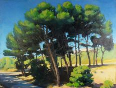 HAROLD W CRITCHLEY (1925-2001) OIL PAINTING ON CANVAS French Landscape Unsigned 28" x 36" (71cm x