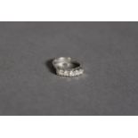 PLATINUM AND DIAMOND FIVE STONE CLAW SET DRESS RING, approx. 0.5 ct overall, marked Platinum 900,